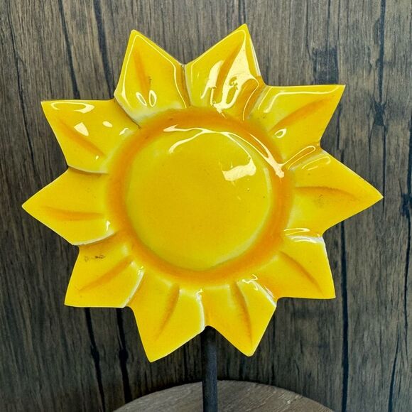 Home Decor Mango Wood SUNFLOWER Sitter NEW FAST SHIP - Picture 2 of 7